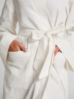 Badjassen|Hunkemoller - Hunkemöller Waffle White Bathrobe Wit