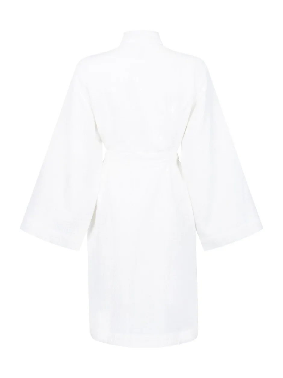 Badjassen|Hunkemoller - Hunkemöller Waffle White Bathrobe Wit