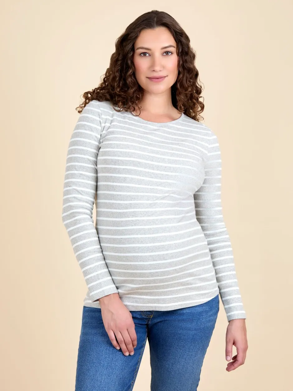 Moederschap*Jojo Maman Bébé Wit - 2-Pack Ribbed Maternity & Nursing Tops