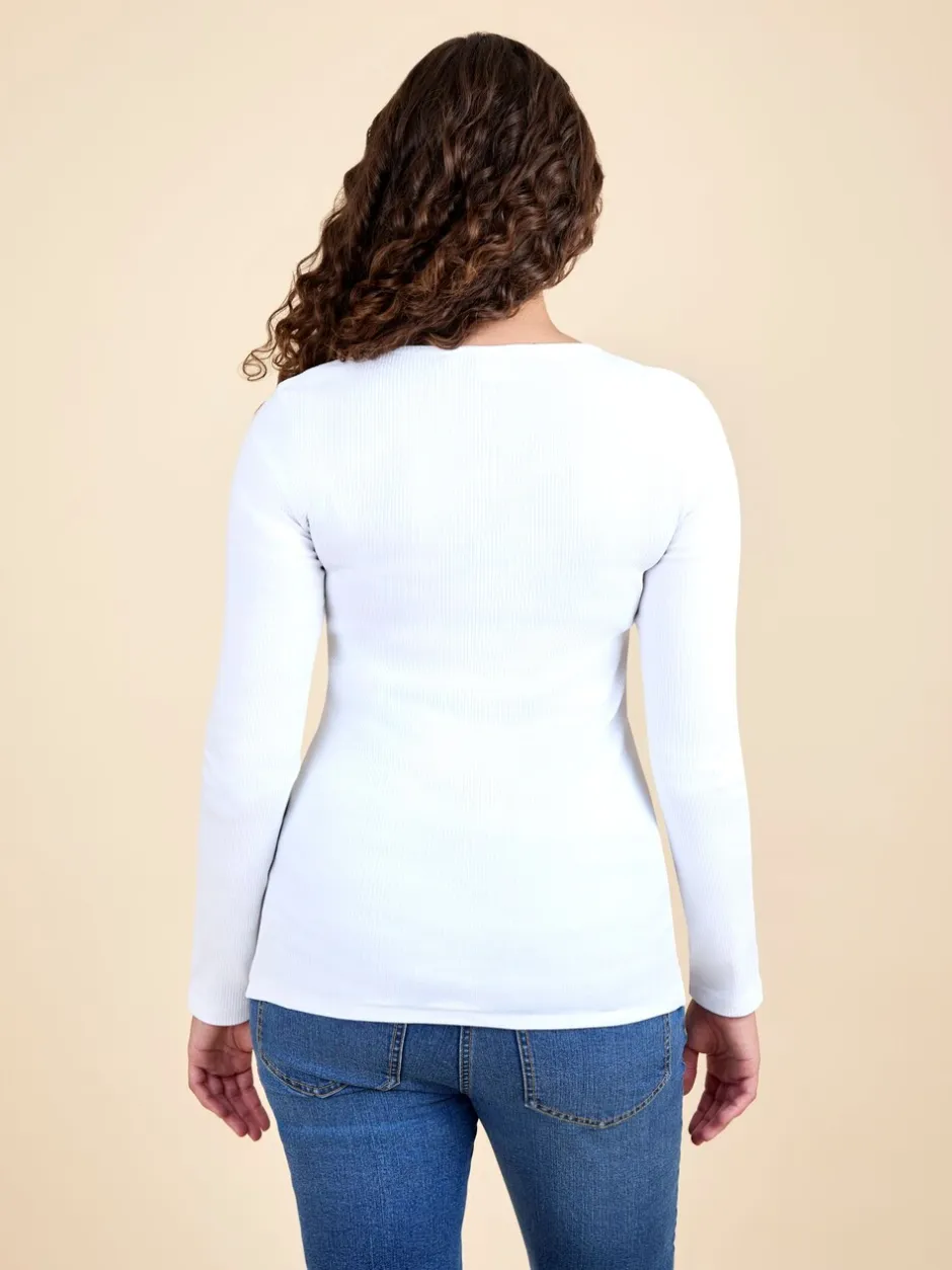 Moederschap*Jojo Maman Bébé Wit - 2-Pack Ribbed Maternity & Nursing Tops