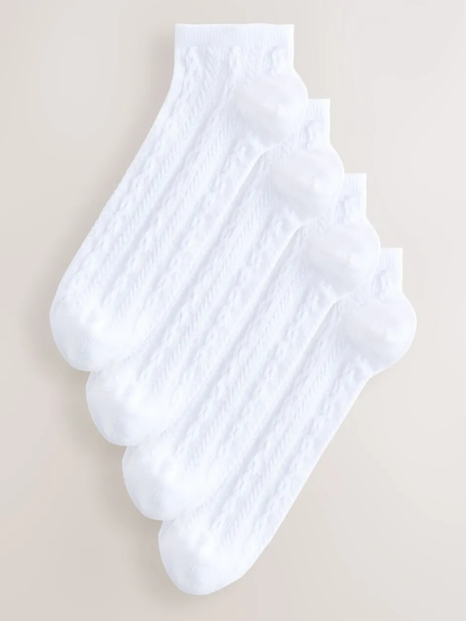 Sokken En Panty's|Sportkleding|Next - Kabeltrainersokken 4 verpakking Wit