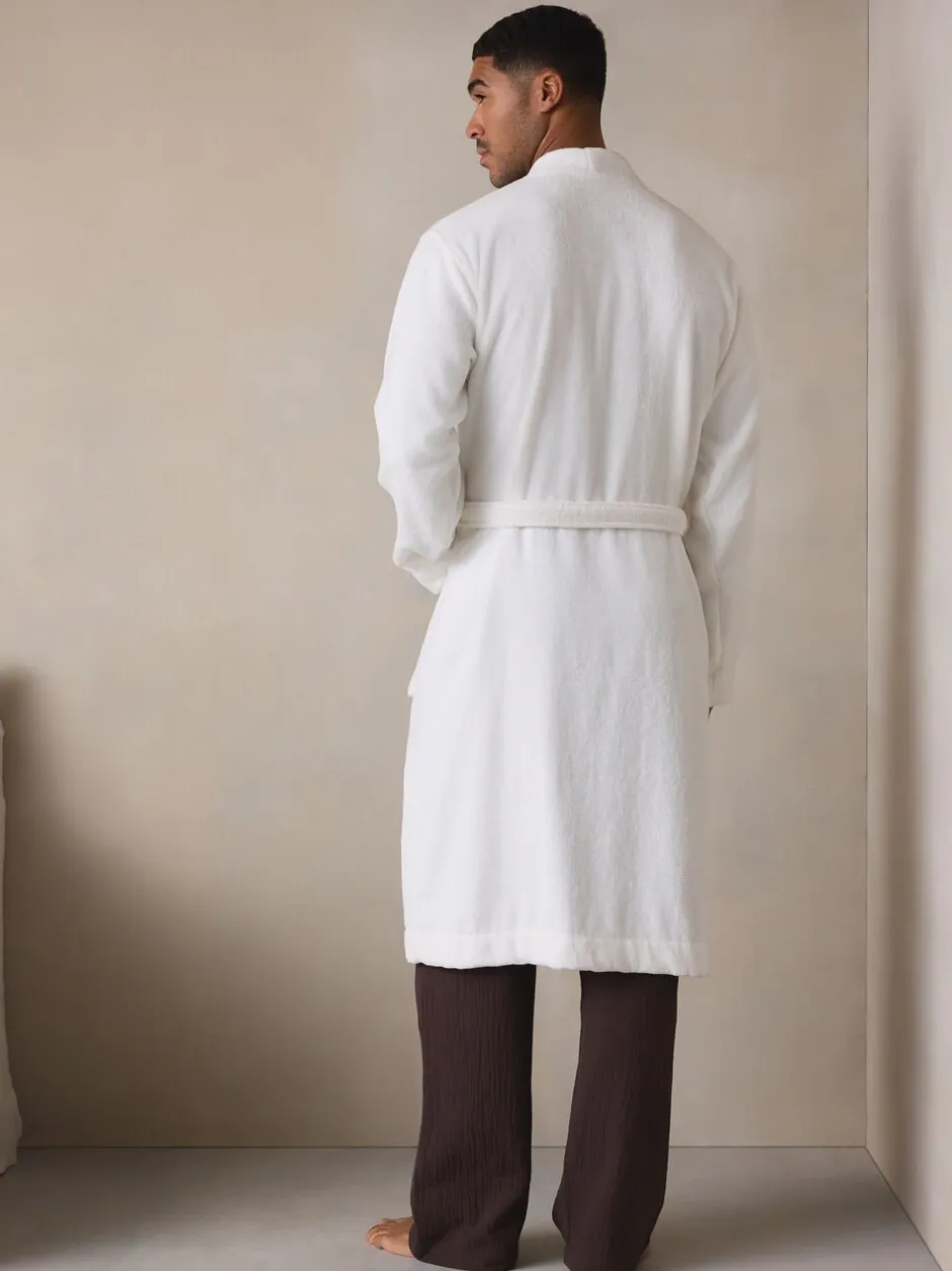 Loungewear|Kamerjassen En Badjassen*Next Wit - Katoenen kamerjas van badstof