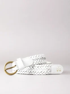 Ceintuurs*Lakeland Leather - Waverton gevlochten riem Wit