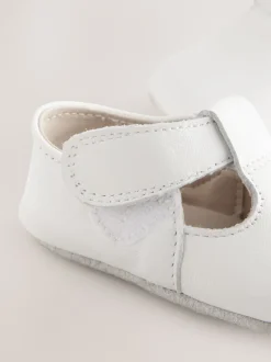 Eerste Schoentjes|Babyschoenen|Next - Leren babyschoen met T-bandje (0 - 24 mnd) Wit