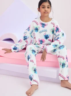 Nachtkleding En Pyjama's|Pyjama's*Next Wit - Lilo & Stitch Cosy Fleece Pyjamas (3-16yrs)