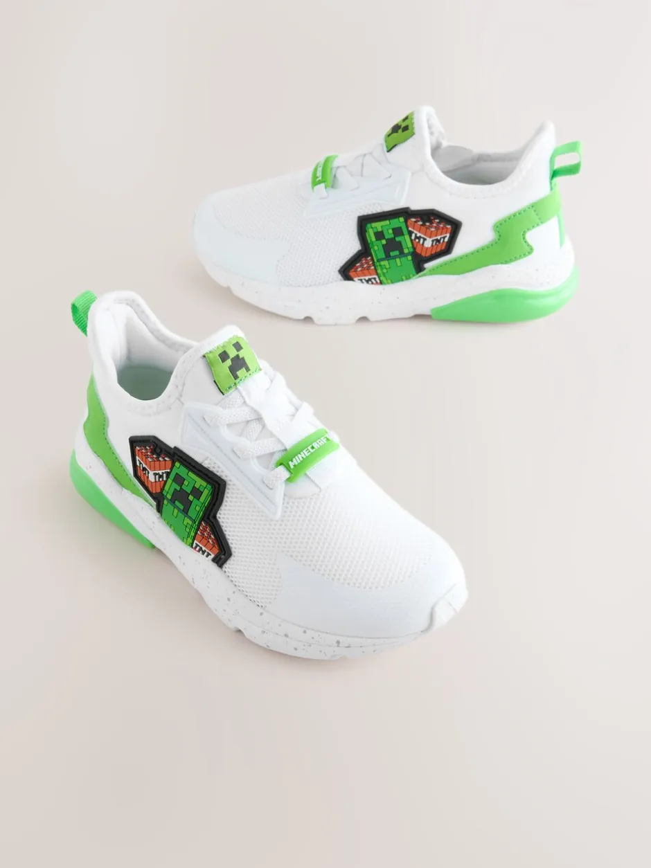 Sneakers|Sneakers*Next Wit - Minecraft sneakers met elastische veters