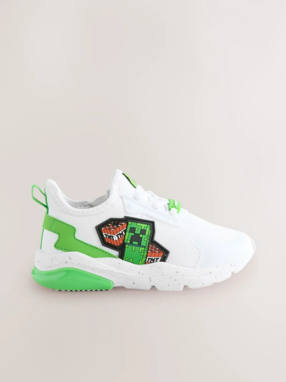 Sneakers|Sneakers*Next Wit - Minecraft sneakers met elastische veters