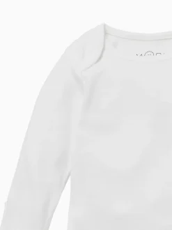 Rompertjes En Hemdjes*Mori - Lange Mouw Envelope Hals Bodysuit Wit
