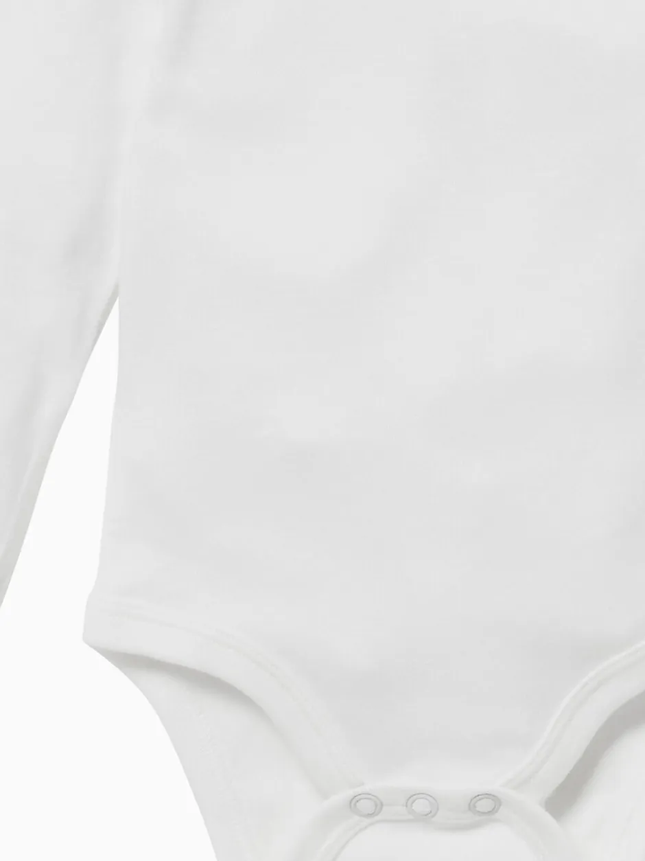 Rompertjes En Hemdjes*Mori - Lange Mouw Envelope Hals Bodysuit Wit