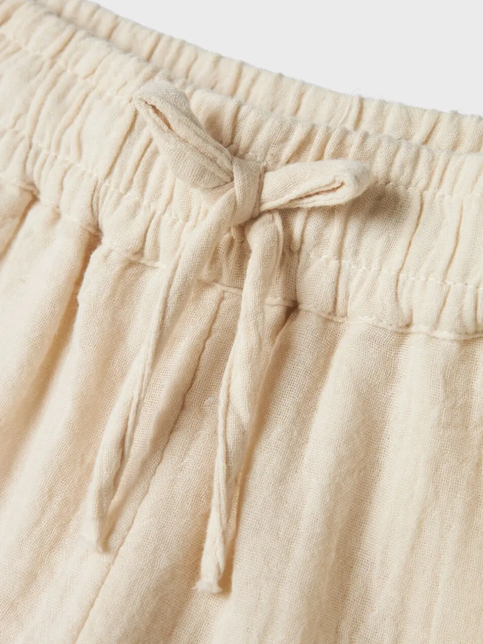 Overhemden En Blouses|Name It - 100% katoenen linnenlook overhemden met trekkoordsluiting Wit