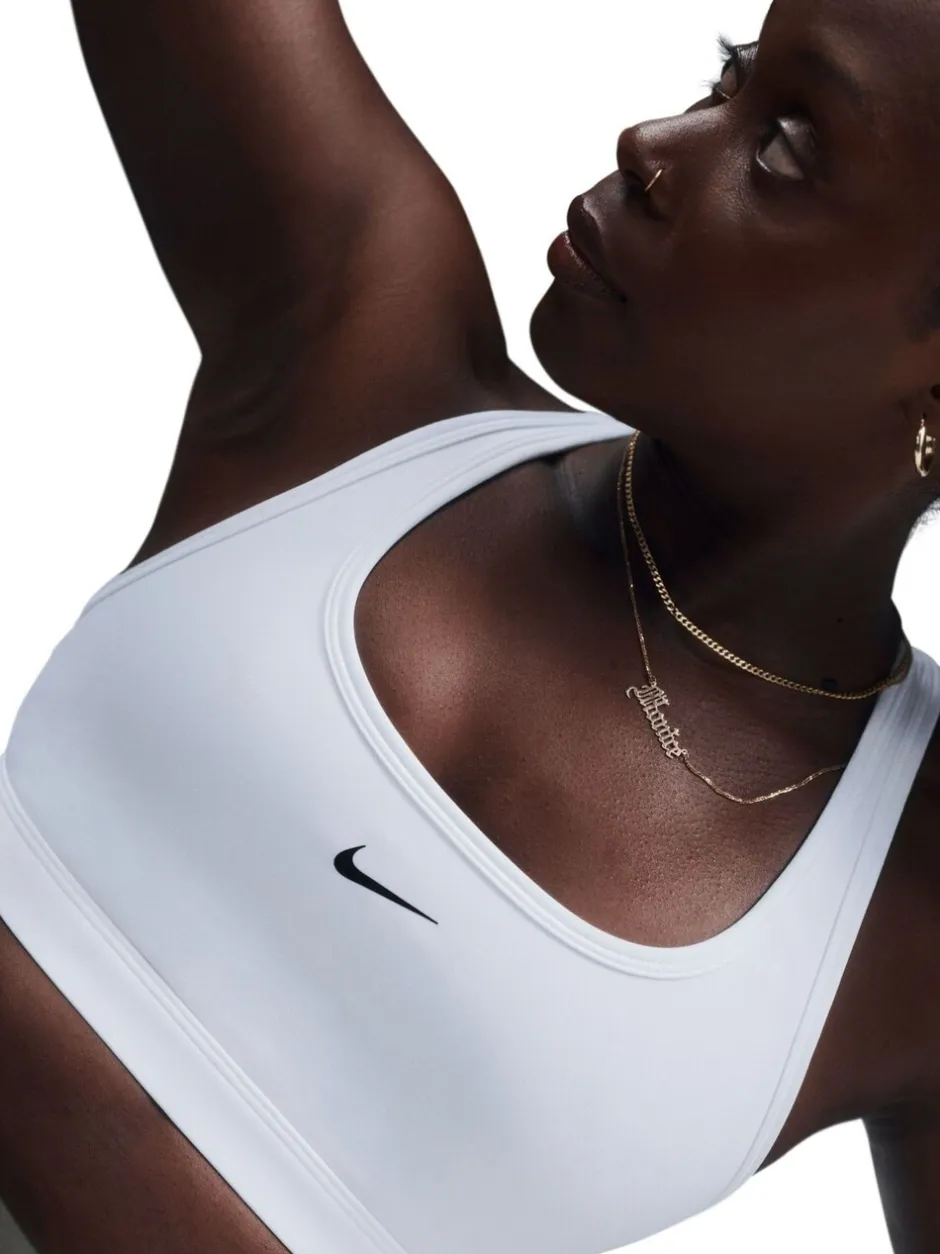 Beha's|Sportkleding|Nike - Swoosh sportbeha met lichte ondersteuning Wit