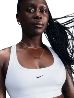 Beha's|Sportkleding|Nike - Swoosh sportbeha met lichte ondersteuning Wit