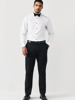 Shirts|Next Wit - Normale Pasvorm - Double Cuff Regular Fit Shirt And Bow Tie Pack