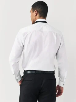 Shirts|Next Wit - Normale Pasvorm - Double Cuff Regular Fit Shirt And Bow Tie Pack