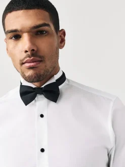 Shirts|Next Wit - Normale Pasvorm - Double Cuff Regular Fit Shirt And Bow Tie Pack