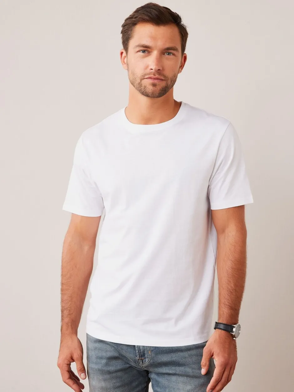 T-Shirts En Hemden*Next Wit - Normale Pasvorm - Essentieel katoenen T-shirt met ronde hals