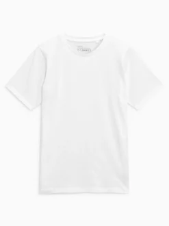 T-Shirts En Hemden*Next Wit - Normale Pasvorm - Essentieel katoenen T-shirt met ronde hals