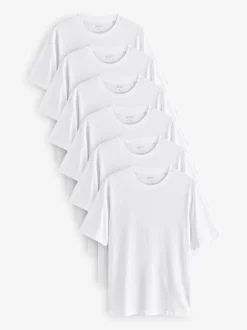T-Shirts En Hemden*Next Wit - Normale Pasvorm - Essential katoenen T-shirts verpakking van 6