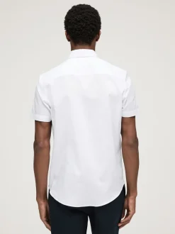Shirts*Next Wit - Normale Pasvorm - Gemakkelijk te strijken Oxford overhemd met korte mouwen en knopen