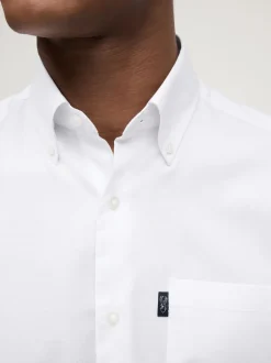 Shirts*Next Wit - Normale Pasvorm - Gemakkelijk te strijken Oxford overhemd met korte mouwen en knopen
