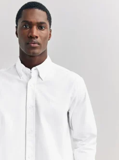 Formele Overhemden|Shirts*Next Wit - Normale Pasvorm - Oxford-hemd met lange mouwen
