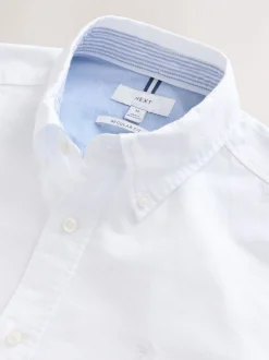 Formele Overhemden|Shirts*Next Wit - Normale Pasvorm - Oxford-hemd met lange mouwen