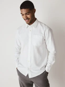 Shirts*Next Wit - Normale Pasvorm - Oxford-hemd met lange mouwen