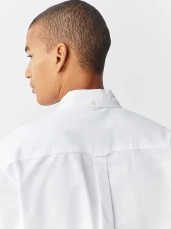 Formele Overhemden|Shirts*Next Wit - Normale Pasvorm - Oxford-overhemd met korte mouwen