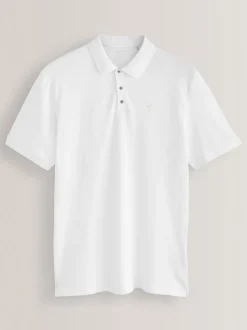 Poloshirts|T-Shirts En Hemden|Next Wit - Normale Pasvorm - Piqué poloshirt met korte mouwen