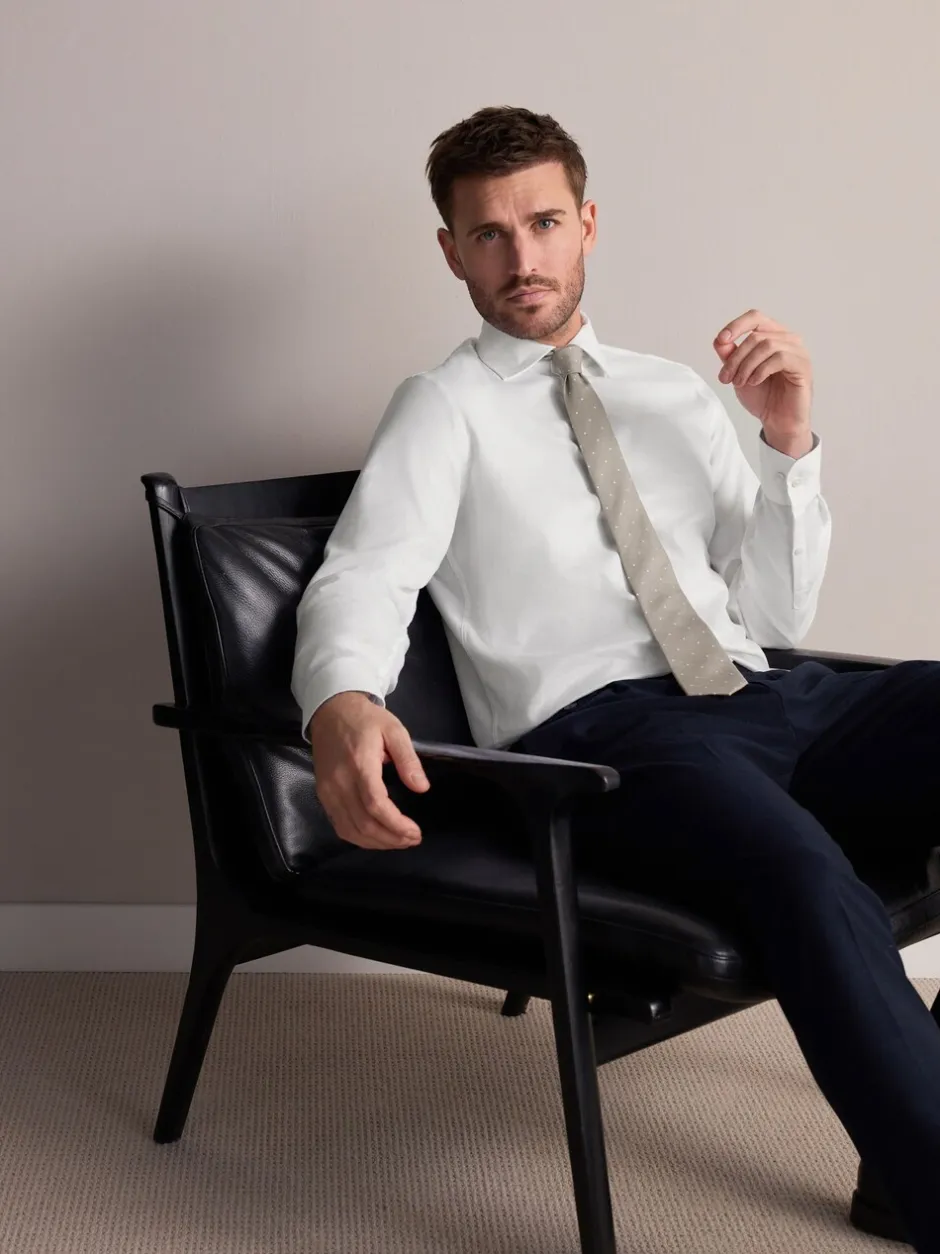 Formele Overhemden|Shirts|Next Wit - Normale Pasvorm - Signature modieus overhemd met textuur