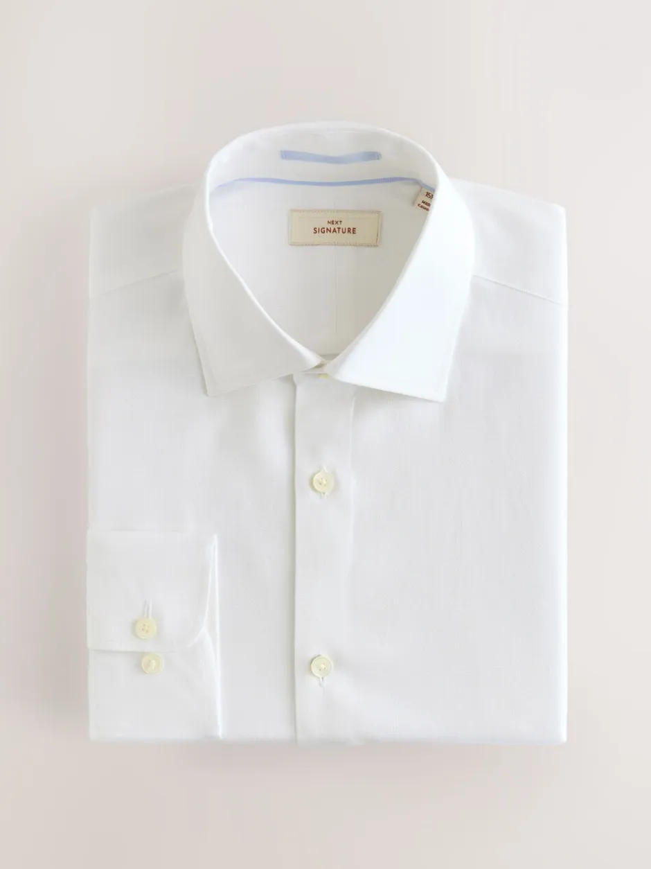 Formele Overhemden|Shirts|Next Wit - Normale Pasvorm - Signature modieus overhemd met textuur