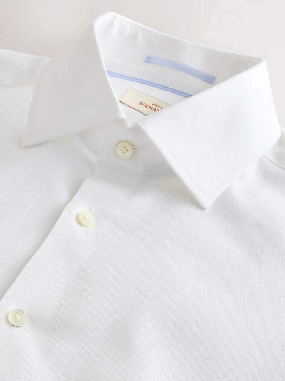 Formele Overhemden|Shirts|Next Wit - Normale Pasvorm - Signature modieus overhemd met textuur