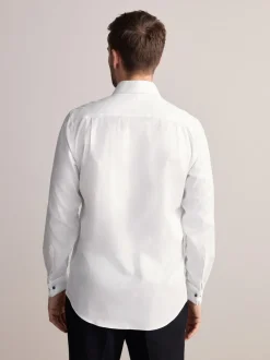 Formele Overhemden|Shirts*Next - Normale Pasvorm - Signature premium 100% katoenen overhemd met textuur Wit