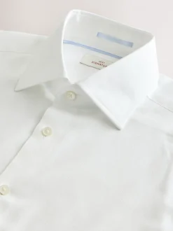 Formele Overhemden|Shirts*Next - Normale Pasvorm - Signature premium 100% katoenen overhemd met textuur Wit