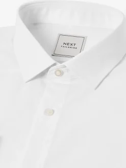 Formele Overhemden|Shirts*Next Wit - Normale Pasvorm - Strijkvrij net overhemd met enkele manchet