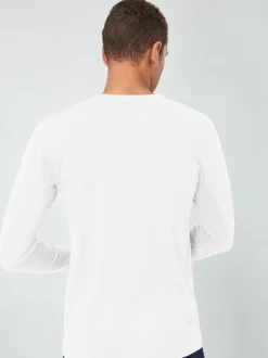 T-Shirts En Hemden*Next Wit - Normale Pasvorm - T-shirt met lange mouwen en ronde hals