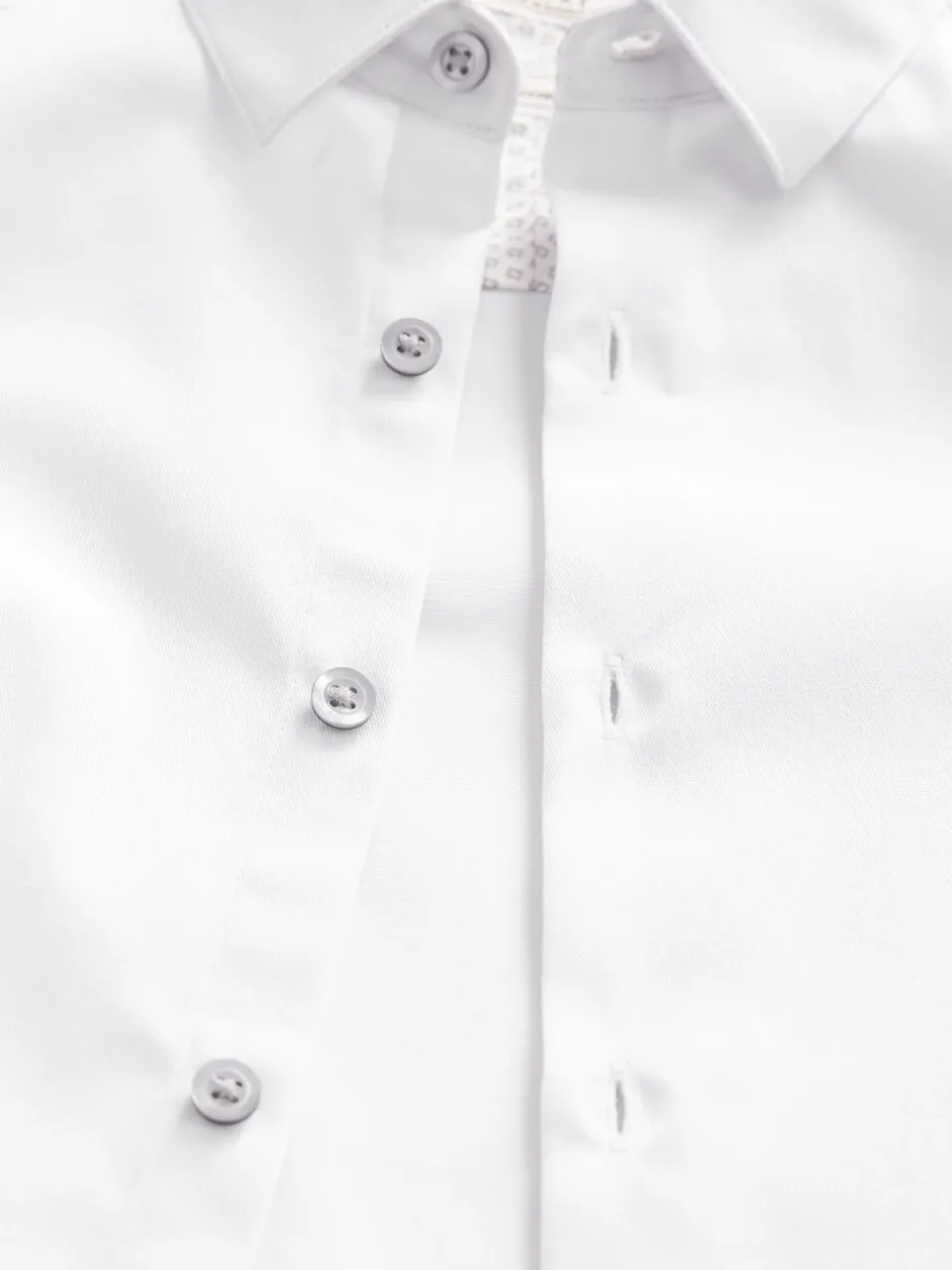 Schoolkleding|Shirts*Next Wit - Overhemd met contrasterende afwerking en lange mouwen (3 - 16 jr)