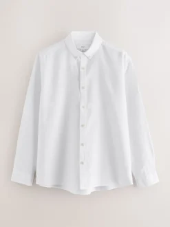 Shirts|Next - Overhemd met lange mouwen van katoenmix Wit