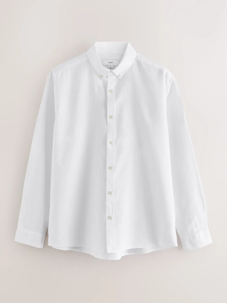 Shirts|Next - Overhemd met lange mouwen van katoenmix Wit