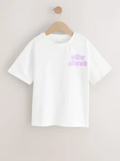 Tops|T-Shirts*Next Wit - Oversized T-shirt met grafische print (3-16jr)