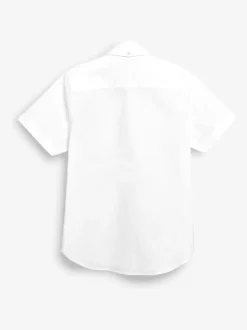 Shirts*Next Wit - Oxford-overhemd met korte mouwen mouwen en hoog aandeel katoen (3-16 jr)