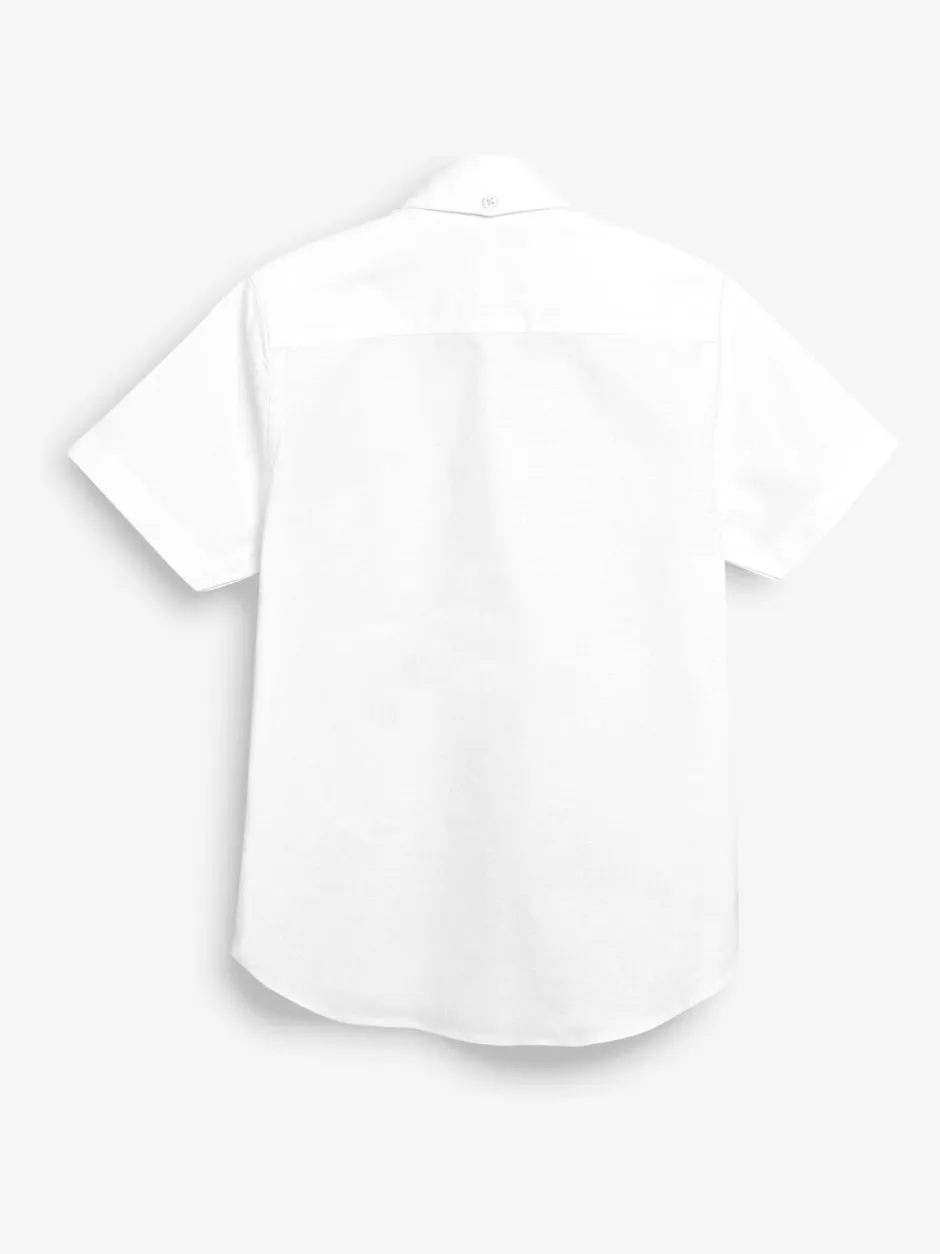 Shirts*Next Wit - Oxford-overhemd met korte mouwen mouwen en hoog aandeel katoen (3-16 jr)