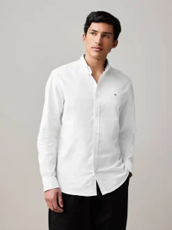 Formele Overhemden|Shirts|Next Wit - Oxford-stretchoverhemd met lange mouwen