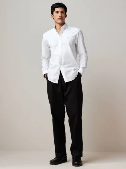 Formele Overhemden|Shirts|Next Wit - Oxford-stretchoverhemd met lange mouwen