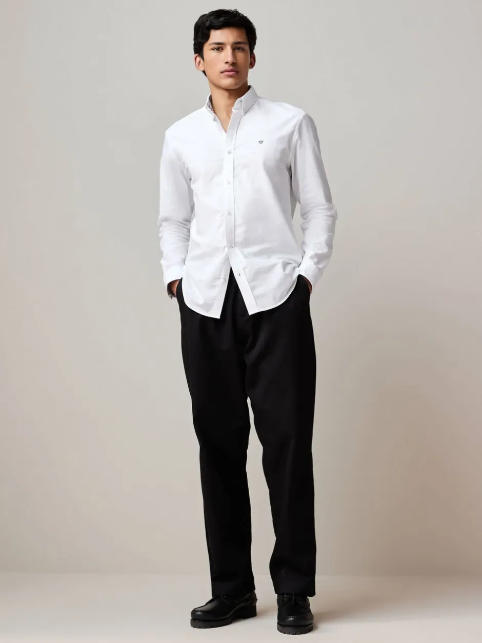 Formele Overhemden|Shirts|Next Wit - Oxford-stretchoverhemd met lange mouwen