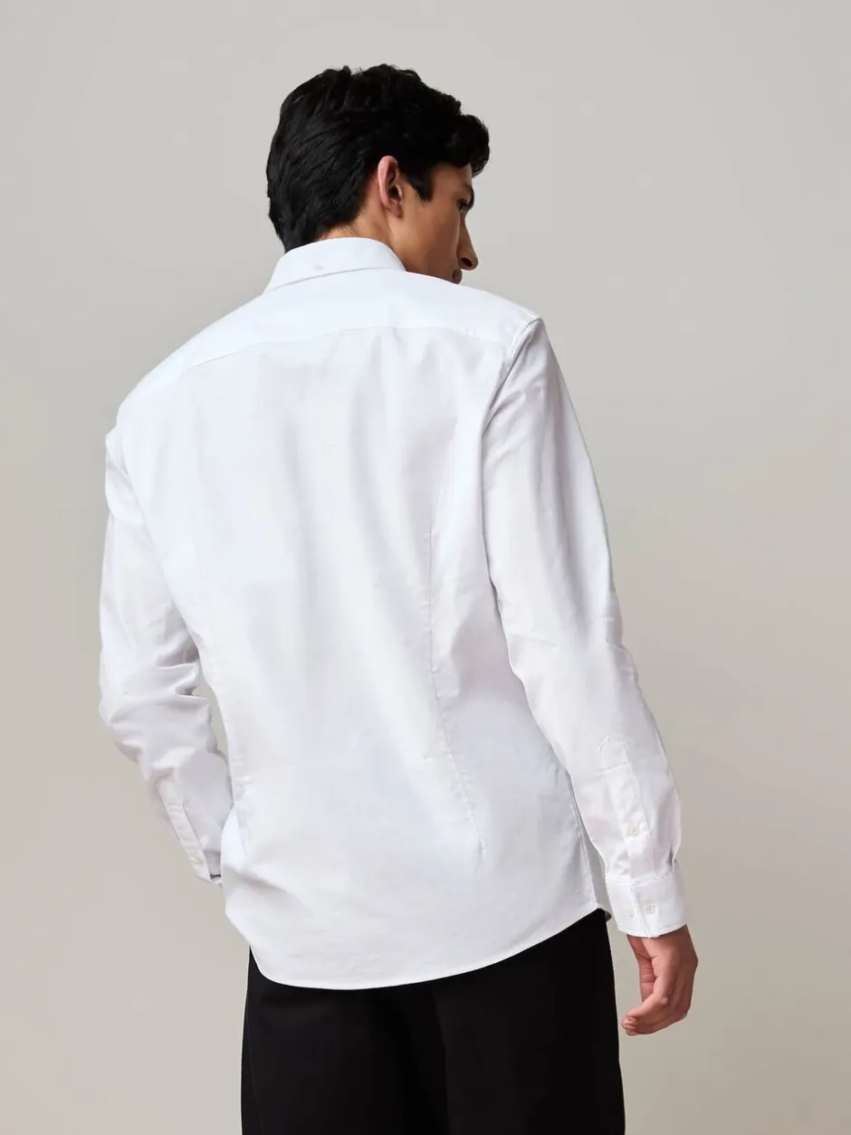Formele Overhemden|Shirts|Next Wit - Oxford-stretchoverhemd met lange mouwen