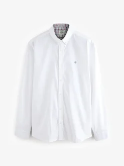 Formele Overhemden|Shirts|Next Wit - Oxford-stretchoverhemd met lange mouwen