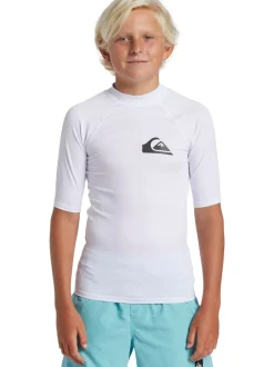 Badkleding|Quiksilver - Youth UPF50 uv-werend hemdje met korte mouwen Wit