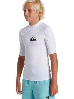 Badkleding|Quiksilver - Youth UPF50 uv-werend hemdje met korte mouwen Wit