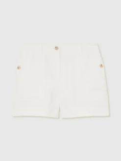 Shorts|Reiss - Ashby Linnen Shorts Wit